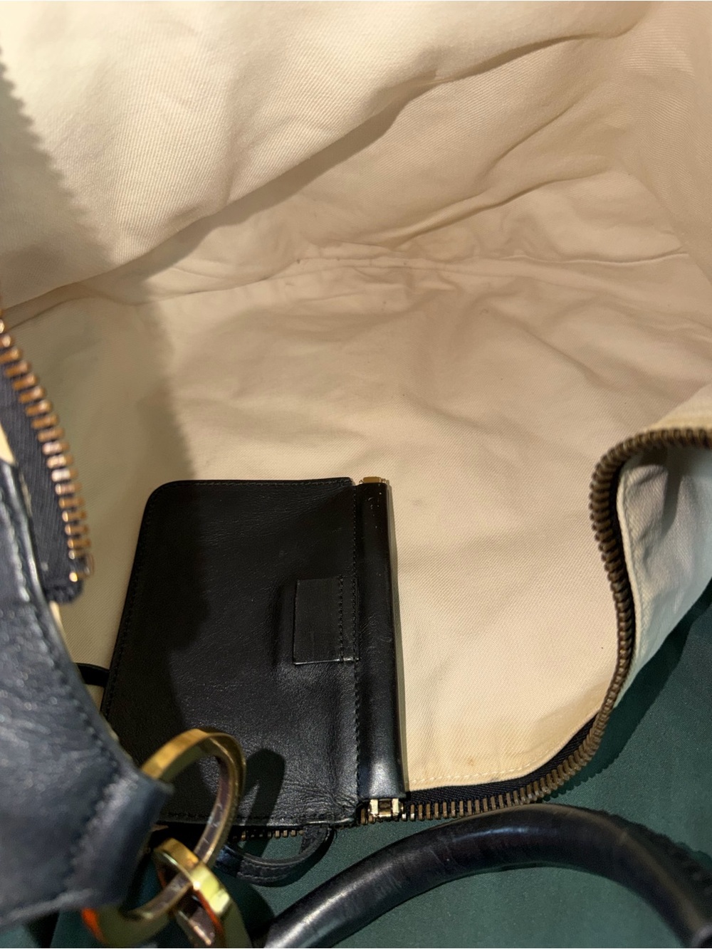 Gucci Cream Canvas Shoulder Bag with Leather Trim and Gold Hardware - Picture 10 of 12